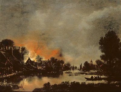 Villaggio in fiamme da Aert van der Neer